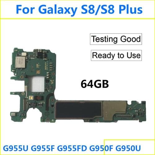 Original Motherboard For Samsung Galaxy S8 Plus G955F G955FD G950F S8 G950FD G950F G950U 64GB Unlocked MainBoard Knox 0*0
