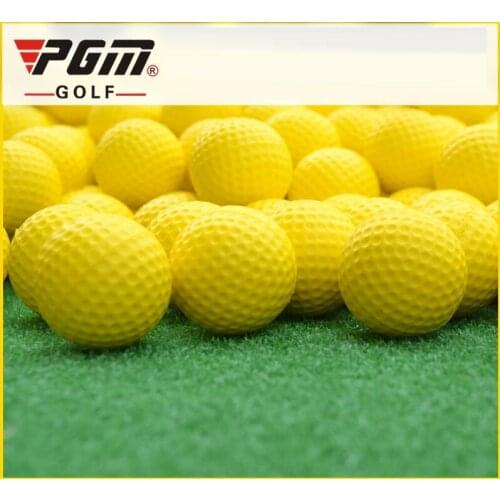 Pgm 50Pcs PU Foam Golf Balls Yellow Sponge Elastic Indoor Outdoor Practice Training Sponge Golf Balls for Men Women D1157