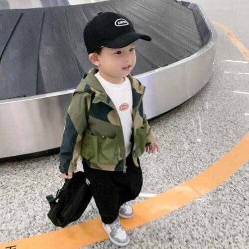 Spring And Autumn Boys Korean Casual Jacket New Boys Baby Camouflage Windbreaker Medium And Small Childrens Trend 1-8 Years