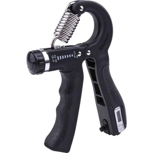 R-Shape Adjustable Hand Grip Sports Strength Countable Exercise Strengthener Gripper Spring Finger Pinch Carpal Expander