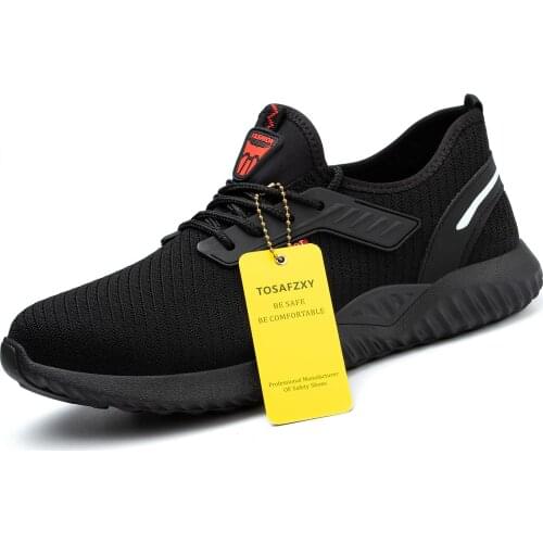 TOSAFZXY Work Boots Safety Steel Toe Shoes Men Lightweight Breathable Sneakers Waterproof Working Footwear