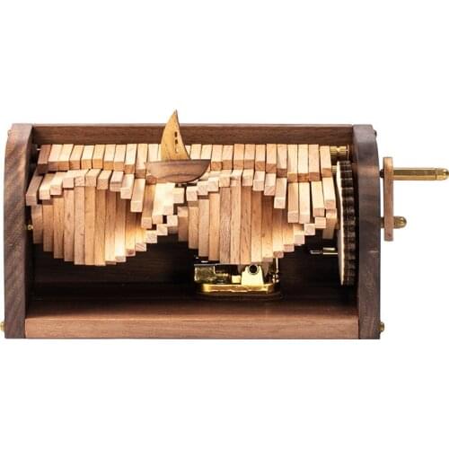 European Style Retro Eight Tone Box Of Wooden Manual Wave Maker DIY Creative Music Box For Boys And Girls Birthday Gifts