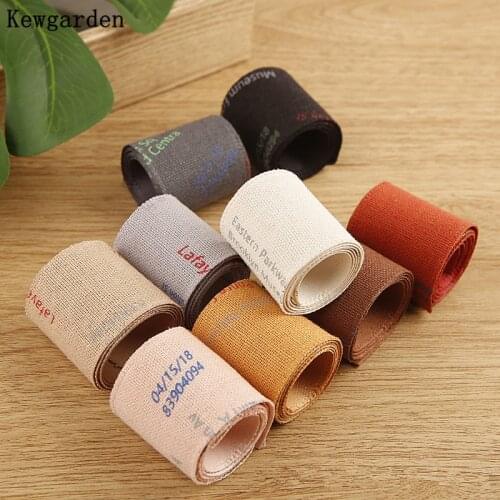 Kewgarden Printed Letters Denim Fabric Ribbons 1" 1-1/2" 25 38mm Handmade Sewing DIY Satin Bow Tie Hair Accessories 10 Yards
