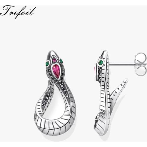 Earrings Snake Hinged Hoop 2021 New Fine Jewerly Women Ear Studs in 925 Sterling Silver Wisdom Security Bijoux Gift for Lady