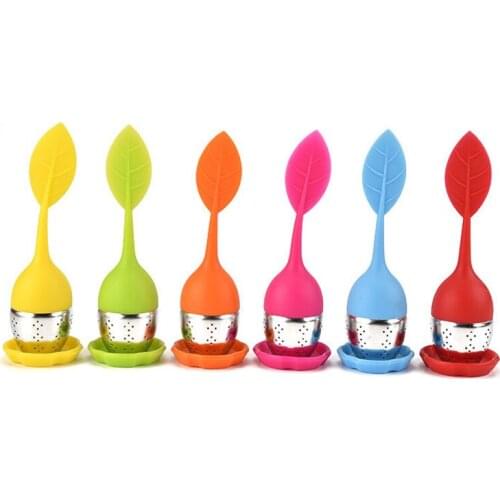 1Pcs Tea Strainer Tea Bag Filter Leaf Shaped Teabags Reusable Silicone Loose Tea Leaf Herbal Tool Food Grade Tea Accessories