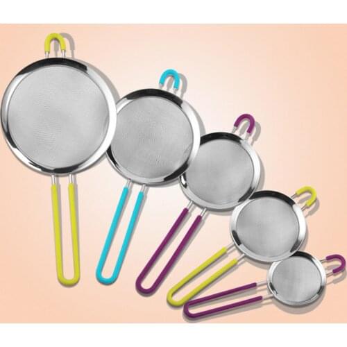 Stainless Steel Handheld Screen Mesh Oil Strainer Flour Sieve Colander Sifter