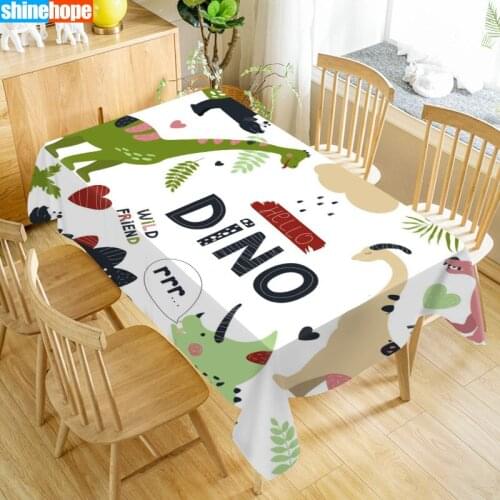 Cartoon Dinosaur Table Cloth Oxford Print Waterproof Oilproof Home Rectangular Party Table Cover 100X140cm/140X250cm