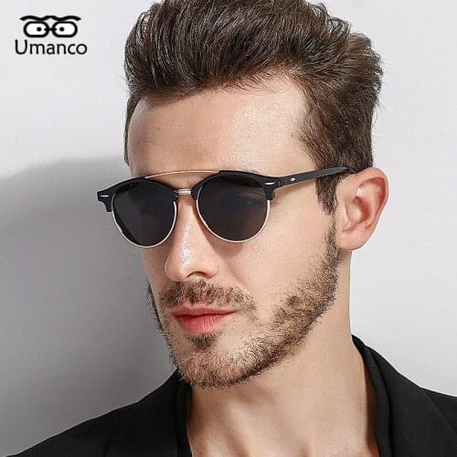 Umanco Men Polarized Sunglasses Women Simple Fashion Vintage Metal Sun Glasses 2021 New Summer Gift Male Female Driving Goggles