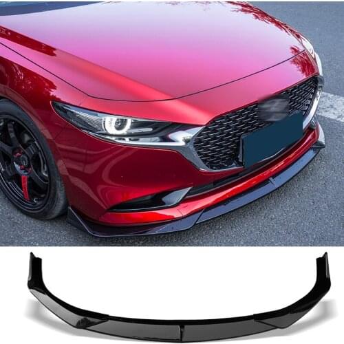 Front Bumper Splitter Lip Diffuser Spoiler Body Kit Protector Plate Decorative Strip Shovel for Mazda 3 Sedan Axela 2019 2020