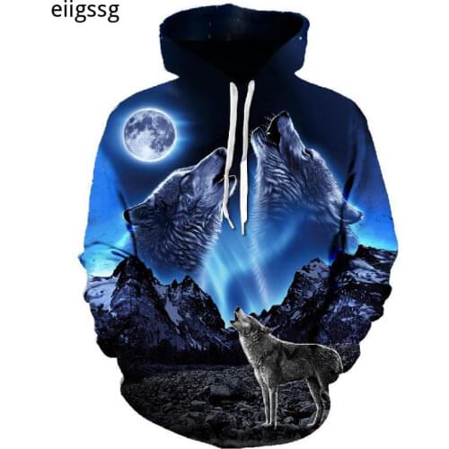 Wolf Printed Hoodies Men 3D Hoodies Brand Sweatshirts Fashion Tracksuits and retail Free transportation mens clothing pullover
