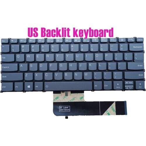 US Backlit keyboard for Lenovo ideapad S340-13IML(Type 81UM)SN7390BL 852-45773