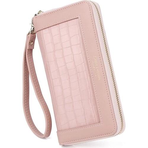 Long Pu Leather Wallet Women 2021 Crocodile Pattern Lady Purse Zipper Coin Pocket Brand Designer Female Wallet Purse Clutch