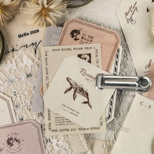 15pcs/lot Retro Whale Labels tag Craft Paper Junk Journal Planner Card Scrapbooking Vintage Decorative Tag DIY Craft Photo Album