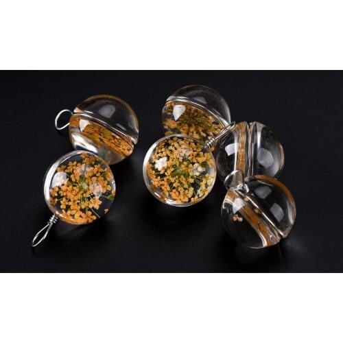 18# Iron Wire Glass Ball And Flowers Jewelry Not Ceramic For DIY Earrings Bracelet Necklace Jewelry Making Beads #IZ315