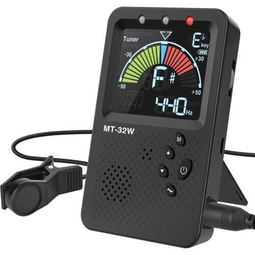 3-In-1Guitar Tuner Metronome Tuner Tone Generator For Guitar Bass Violin Ukelele Chromatic Color Display Human Beats