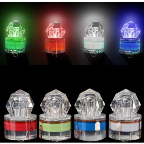 4pcs*LED Deep Drop Underwater Diamond Attraction indicator Fishing Electronic Flashing LED Light Bait Lure Squid