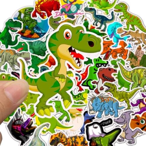 50Pcs PVC Dinosaur Lovely Sticker Toys Luggage Stickers for Suitcase & Motor Car Fashion Laptop Decals Stickers