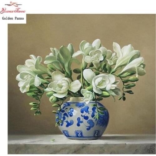 Diamond Painting Full Square Diy Daimond Embroidery Diamant Mosaic Sale Displasy Broderie Diamant Blue and White Porcelain Vase