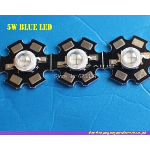 Free 5PCS 5W High Power blue plant growth LED Light Emitter 445-450nm with 20mm pcb