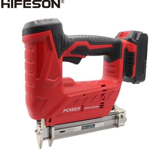 HIFESON Wireless Electric Nail Guns 1500/3000MA F30C 30mm Nailer Stapler Tools for Furniture Frame Carpentry Wood working