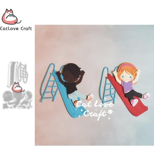 Catlove Slide Boy Girl Metal Cutting Dies Scrapbooking Mold Stencil Die Cuts Card Making DIY Craft Embossing New Dies For 2021