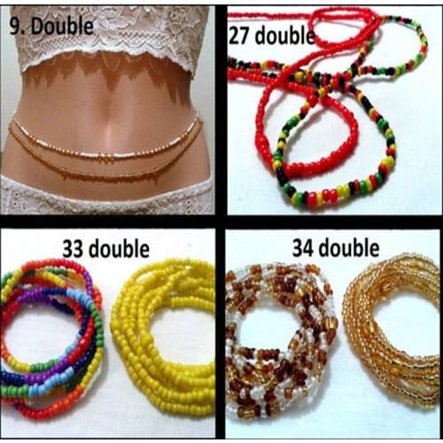 Bohemian style double-row beaded waist chain, suitable for popular womens jewelry in 2021, factory direct sales