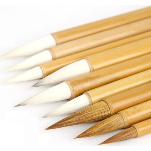 Chinese Huzhou Brush Pen Caligrafia 3pcs Weasel Hair Calligraphy Brush Chinese Painting Regular Script Brush Pen Set Tinta China