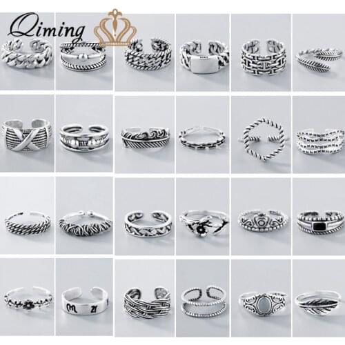 Hip Hop Tibetan Flower Stone Yoga Rings For Women Punk Style Bohemia Statement Jewelry fashion Thai Women Men Open Finger Ring