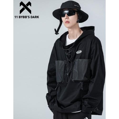 11 BYBBS DARK Oversized Cargo Jackets Coats Streetwear Tactical Function Pullover Harajuku Drawstring Hoody Windbreaker Coats