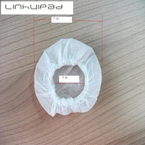 Linhuipad 6-7cm White Non Woven Disposable Sanitary Headphone Cover 20pcs/lot free shipping