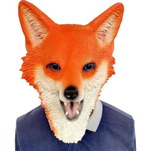 Cute Fox Mask Halloween Christmas Party Head Masks Latex Funny Animal Costume Theater props Masquerade ball Accessories