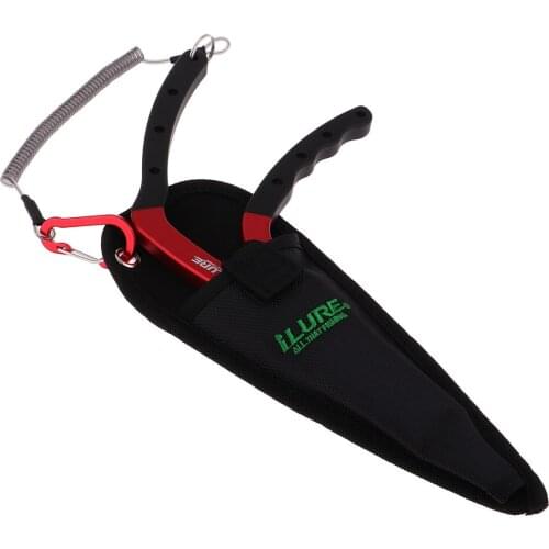 Multipurpose Non-Slip Fishing Pliers Fish Hook Remover Split Ring Tool with Sheath and Coiled Lanyard