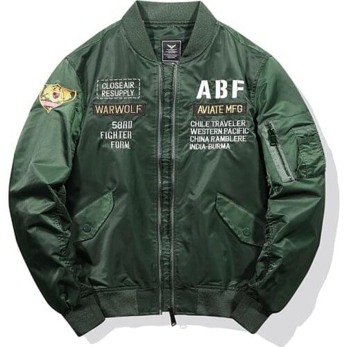 Top New Bomber Jacket Men High Quality Loose Army Navy Military Soldier Motorcycle Ma-1 Aviator Pilot Men Windbreaker Jacket Men