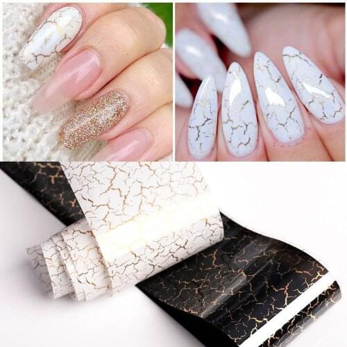 NAILS STICKER BLACK WHITE GOLDEN DESERT NAIL ART FOIL TRANSFER FOILS MARBLING