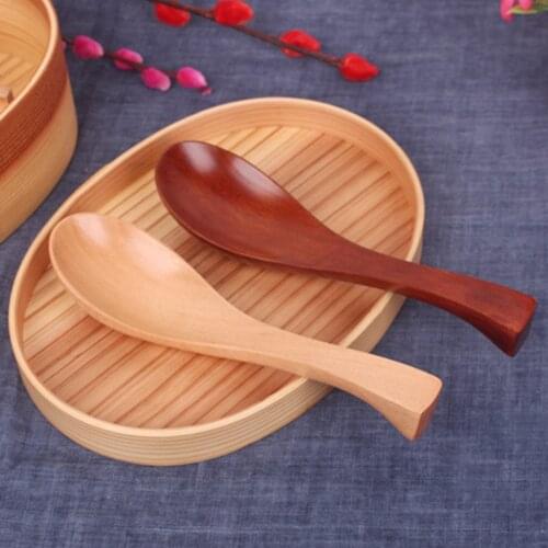 Natural Handmade Spoon Japanese Style Wooden Durable Kitchen Table Gadget Eco-friendly Soup