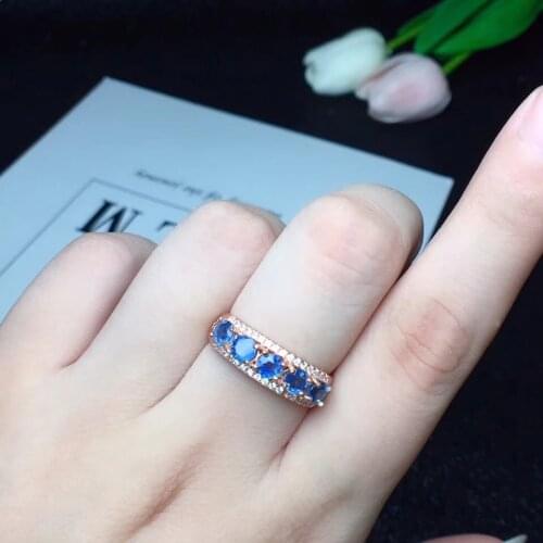 Natural real blue sapphire ring 925 sterling silver Fine handworked jewelry Finger rings