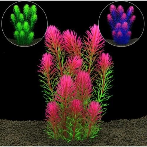 New Pine String Shape Fish Tank Plants Decoration Plastic Artificial Aquarium Grass Plant Ornament For Fish Tank Lanscaping