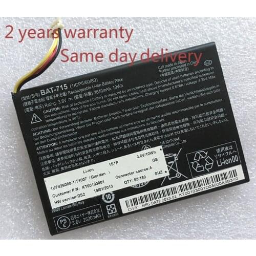 NEW BAT-715 Tablet Battery for Acer BAT-715 1ICP5/60/80 Iconia Tab B1 B1-A71 Series battery