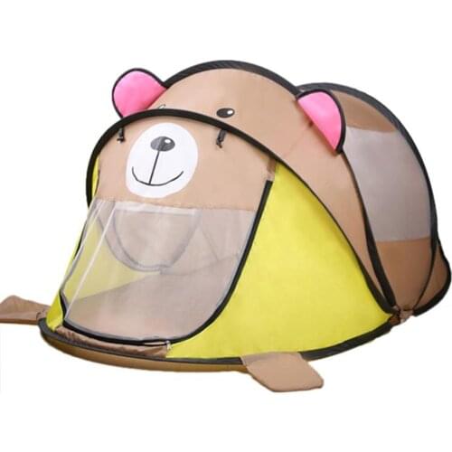 Childrens Tent Portable Cartoon Animal Kids Play House Outdoor Large Tiger Bear Toy Tent Indoor Baby Ball Pool Kids Play House