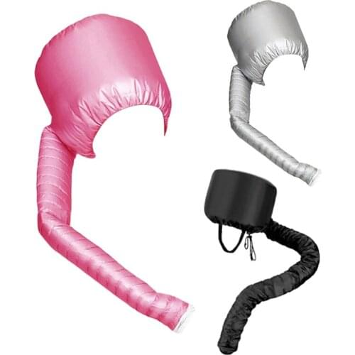 Portable Bonnet Hood Hair Dryer Attachment Adjustable Extra Large Hat with Extended Hose Headband Deep Conditioning Cap