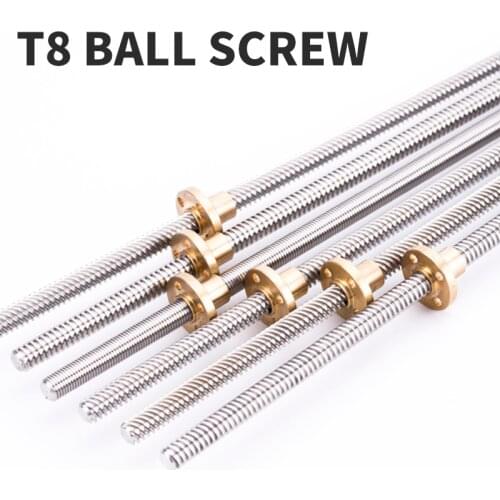 Sliding table lead screw multi-pin 3D printer part 8mm trapezoid lead screw copper nut lead screw part 304 stainless steel T8