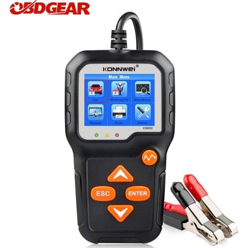 KONNWEI KW650 6V 12V Car Battery Tester 100-2000 CCA Motorcycle Battery System Analyzer Charging Cranking Test Diagnostic Tool