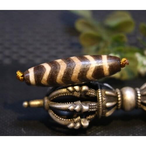 Magic Power Tibetan Old Agate water wave dZi Bead Amulet Timestown