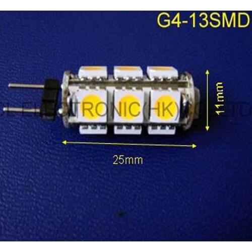 High quality 5050 13SMD 12V G4 led bulbs G4led lamps 12Vdc g4 led lighting (free shipping 100pcs/lot)