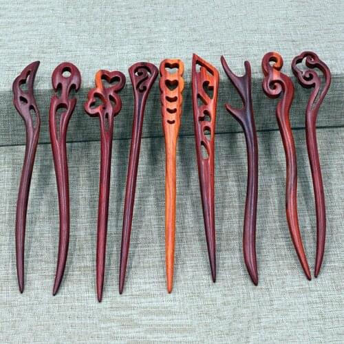 Fashion Handmade Chopstick Hair Stick Sandalwood Carved Hairpin Hair Accessories Women Retro Style Hairpin