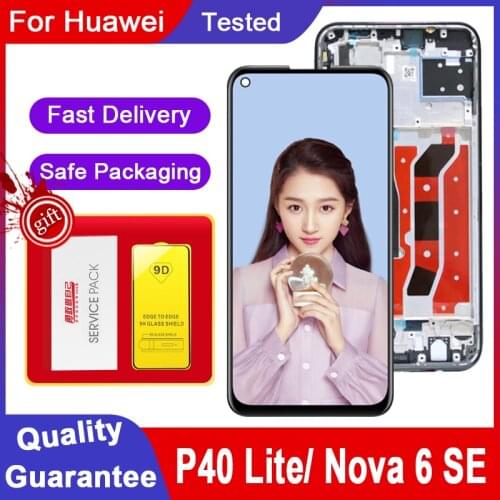 100% Tested 6.4'' Display Replacement For Huawei P40 Lite LCD Display Touch Screen Digitizer Assembly For Nova 6 SE LCD Panel