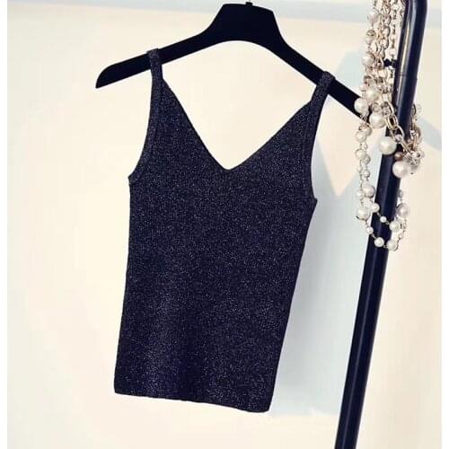 100% Real Sexy Women Off Shoulder Brief Camisoles Fashion Summer Casual Solid Knitted Tank Top
