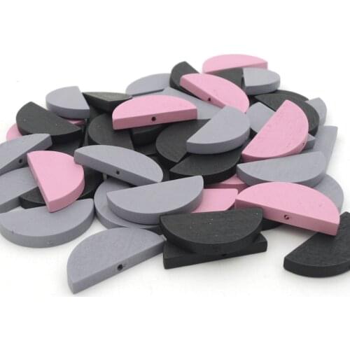 100pcs WOOD irregular half moon arch shape bead FOR JEWELRY WHOLESALE minimalist ASSORTED color WOODEN slice EA446