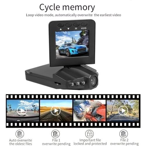 1080P Car DVR Vehicle Camera 2.4 inch Plane Head Shape Full HD Video Recorder Infra Night Vision 270 degree Rotation Loop video