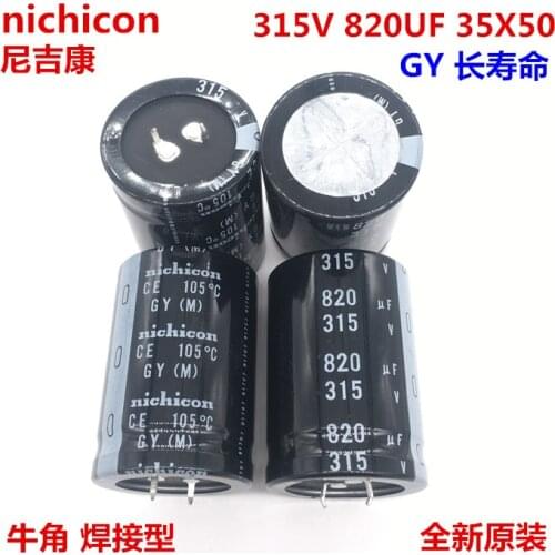 2PCS/10PCS 820uf 315v Nichicon GY 35x50mm 315V820uF Snap-in PSU Capacitor